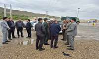 استقبال مسئولان محلی از رئیس سازمان جهاد کشاورزی، جانشین فرماندهی سپاه و هیات همراه در ورودی شهرستان اسفراین/ تأکید بر عزم جدی برای رفع موانع تولید