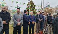 حضور کارکنان سازمان جهاد کشاورزی خراسان شمالی در مراسم گلباران تمثال امام